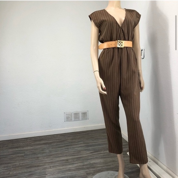 GRADE & GATHER jumpsuit sleeveless V-neck stripes - Picture 8 of 16